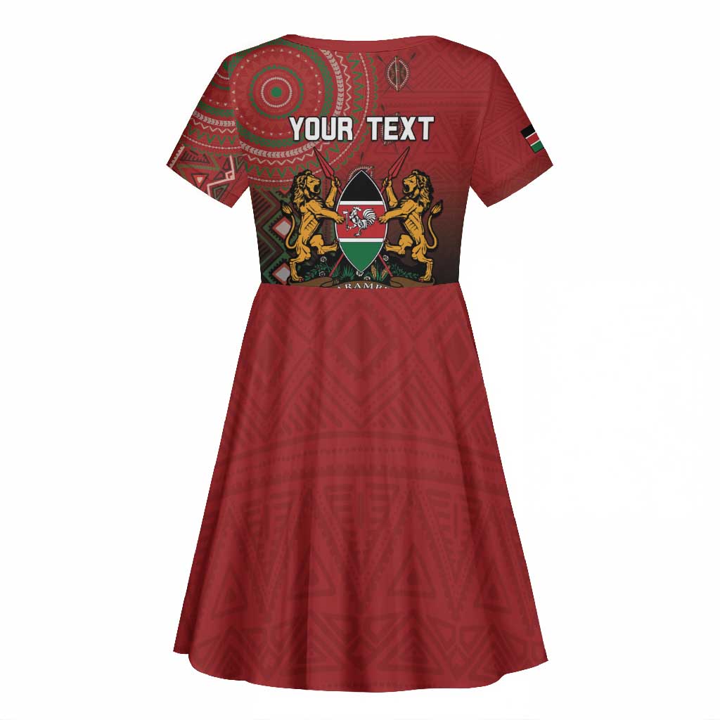 Personalised Kenya Jamhuri Day Kid Short Sleeve Dress One Nation One Flag One People