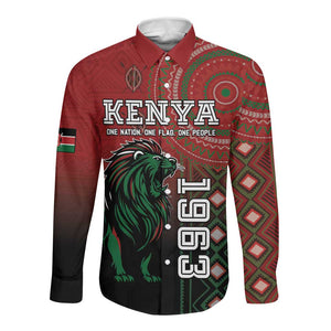 Personalised Kenya Jamhuri Day Long Sleeve Button Shirt One Nation One Flag One People