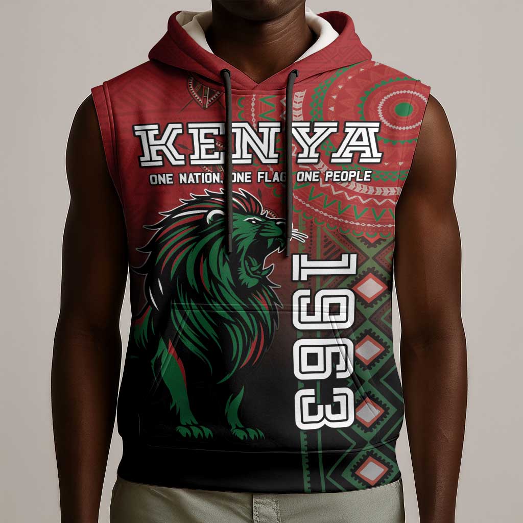 Personalised Kenya Jamhuri Day Sleeveless Hoodie One Nation One Flag One People - African Pride