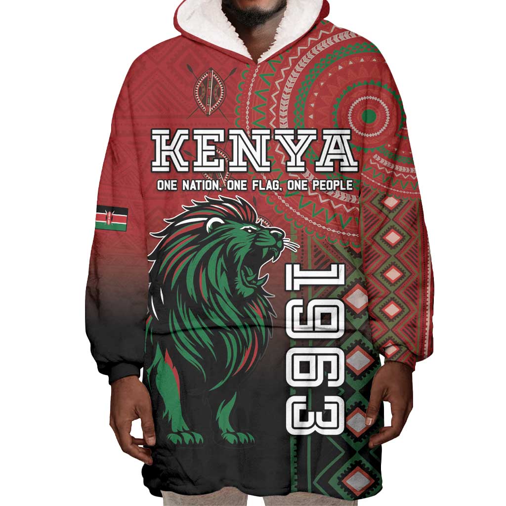 Personalised Kenya Jamhuri Day Wearable Blanket Hoodie One Nation One Flag One People