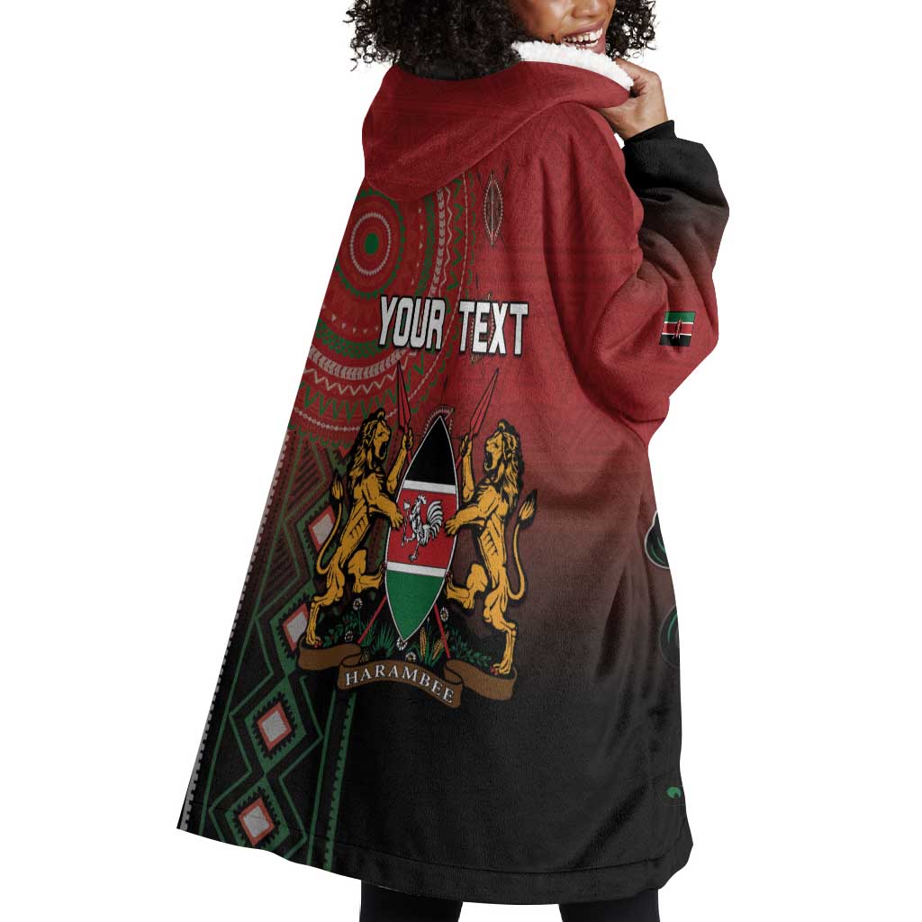 Personalised Kenya Jamhuri Day Wearable Blanket Hoodie One Nation One Flag One People