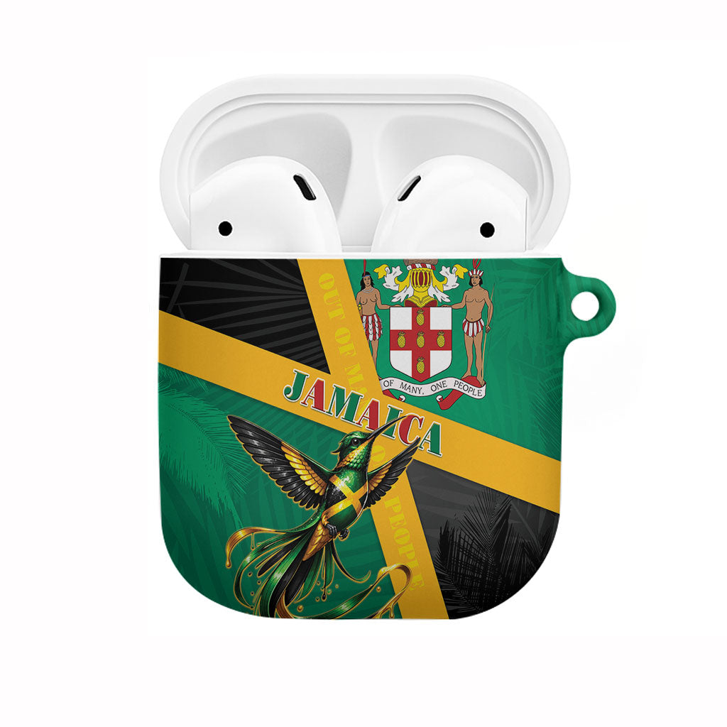 Jamaica Independence Day AirPods Case Coat Of Arms With Doctor Bird Tropical Vibes