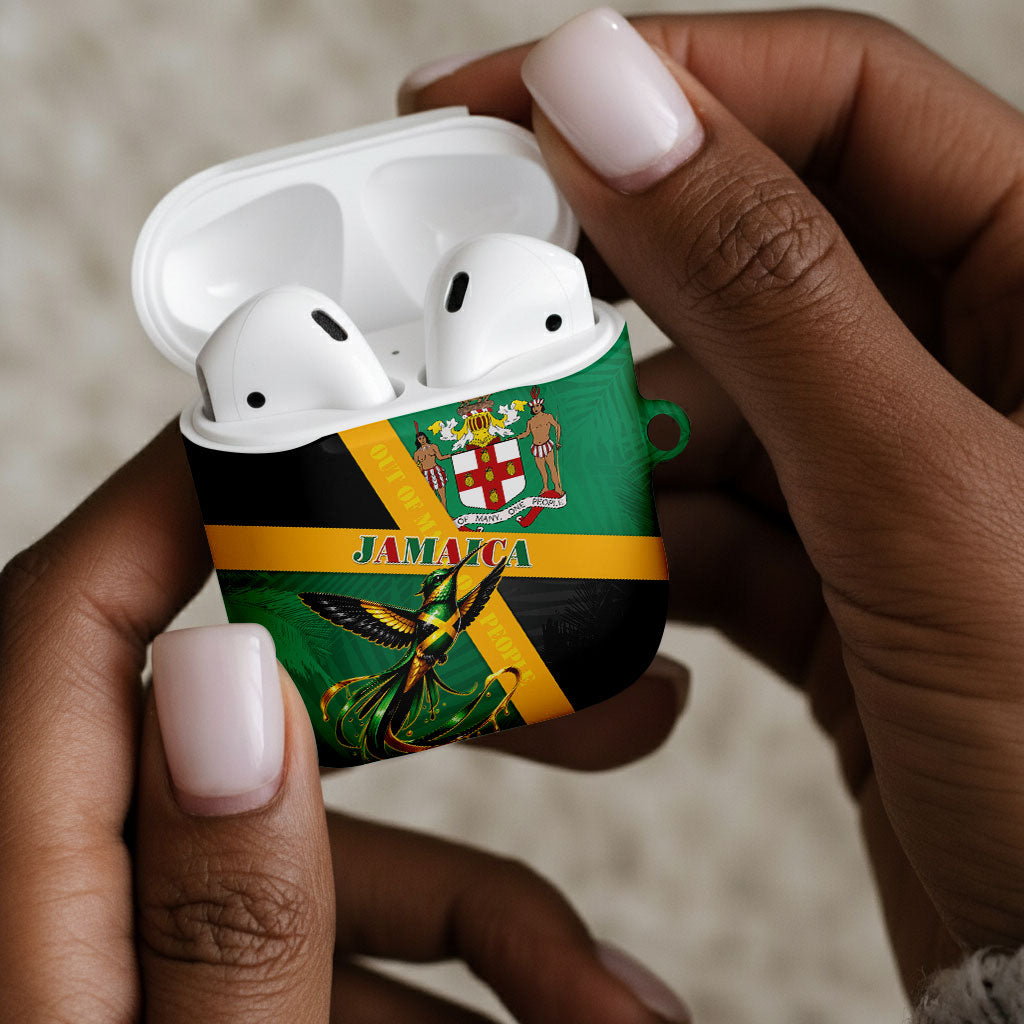 Jamaica Independence Day AirPods Case Coat Of Arms With Doctor Bird Tropical Vibes