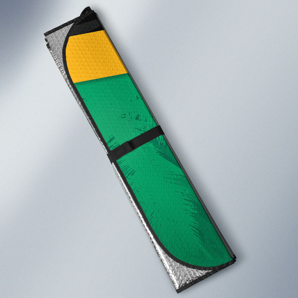 Jamaica Independence Day Auto Sun Shade Coat Of Arms With Doctor Bird Tropical Vibes