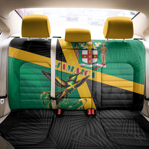 Jamaica Independence Day Back Car Seat Cover Coat Of Arms With Doctor Bird Tropical Vibes
