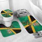 Jamaica Independence Day Bathroom Set Coat Of Arms With Doctor Bird Tropical Vibes