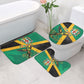 Jamaica Independence Day Bathroom Set Coat Of Arms With Doctor Bird Tropical Vibes
