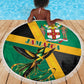 Jamaica Independence Day Beach Blanket Coat Of Arms With Doctor Bird Tropical Vibes