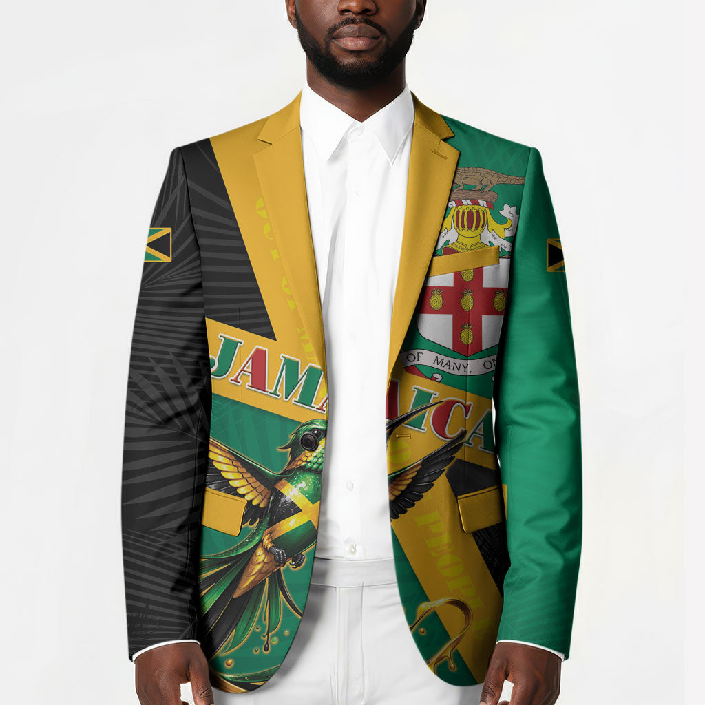 Jamaica Independence Day Blazer Coat Of Arms With Doctor Bird Tropical Vibes