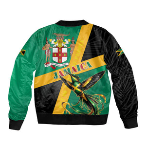 Jamaica Independence Day Bomber Jacket Coat Of Arms With Doctor Bird Tropical Vibes