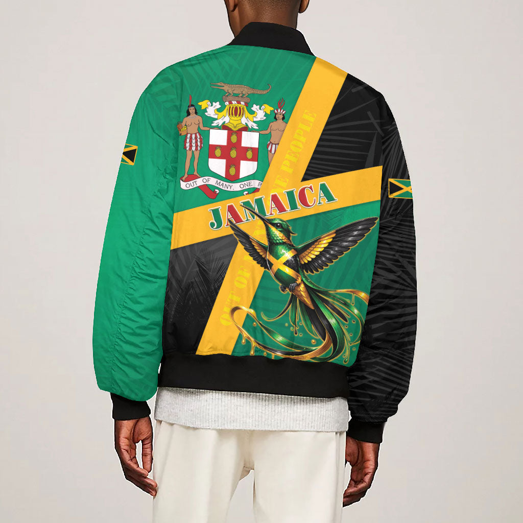 Jamaica Independence Day Bomber Jacket Coat Of Arms With Doctor Bird Tropical Vibes