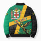 Jamaica Independence Day Bomber Puffer Jacket Coat Of Arms With Doctor Bird Tropical Vibes