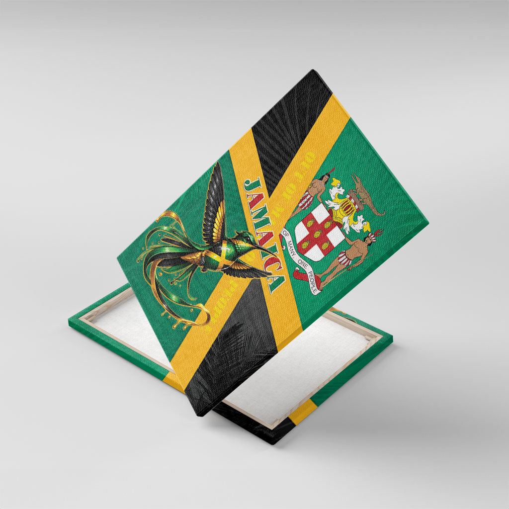 Jamaica Independence Day Canvas Wall Art Coat Of Arms With Doctor Bird Tropical Vibes