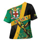 Jamaica Independence Day Cross Shoulder Shirt Coat Of Arms With Doctor Bird Tropical Vibes