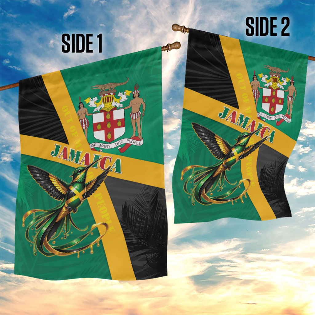 Jamaica Independence Day Garden Flag Coat Of Arms With Doctor Bird Tropical Vibes