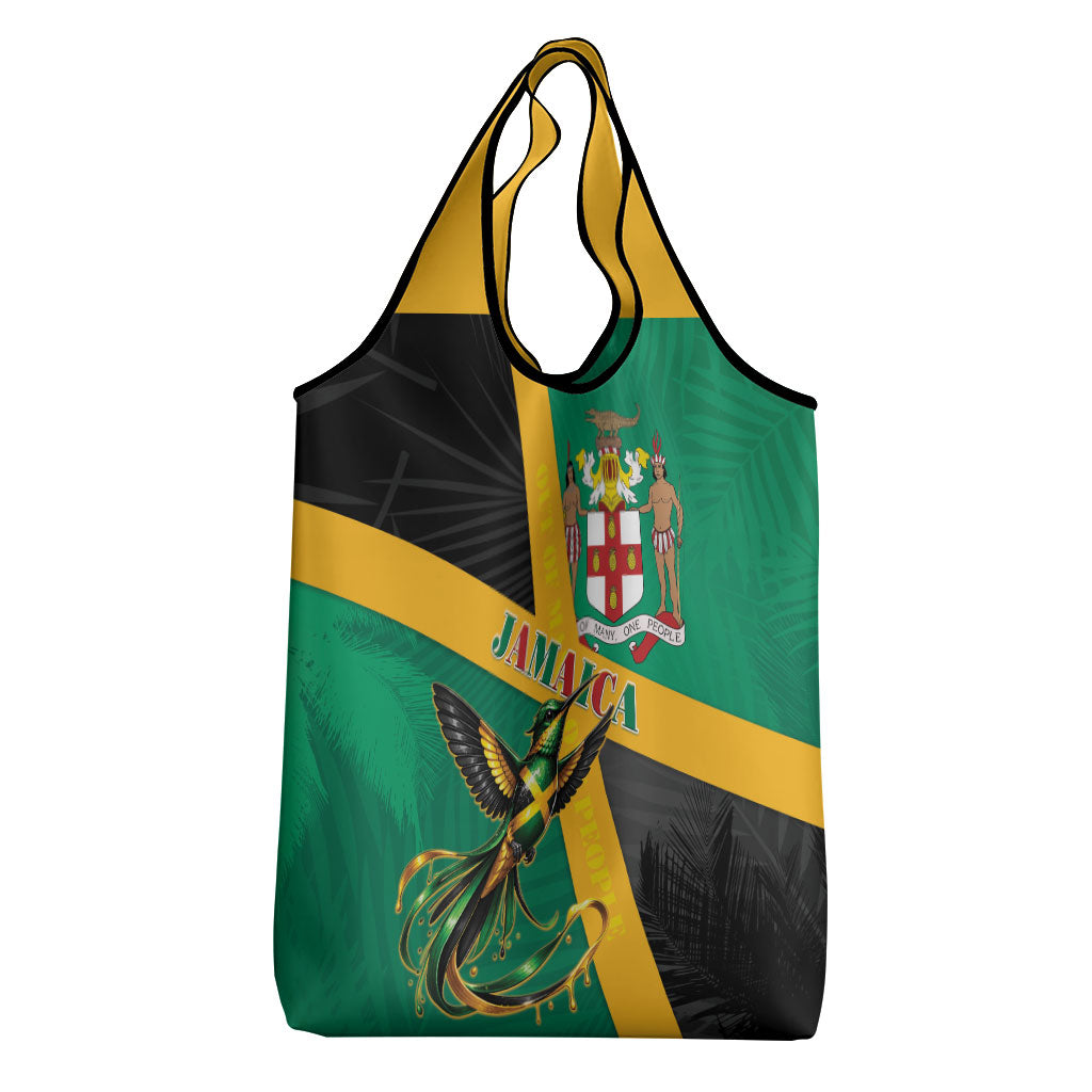 Jamaica Independence Day Grocery Bag Coat Of Arms With Doctor Bird Tropical Vibes