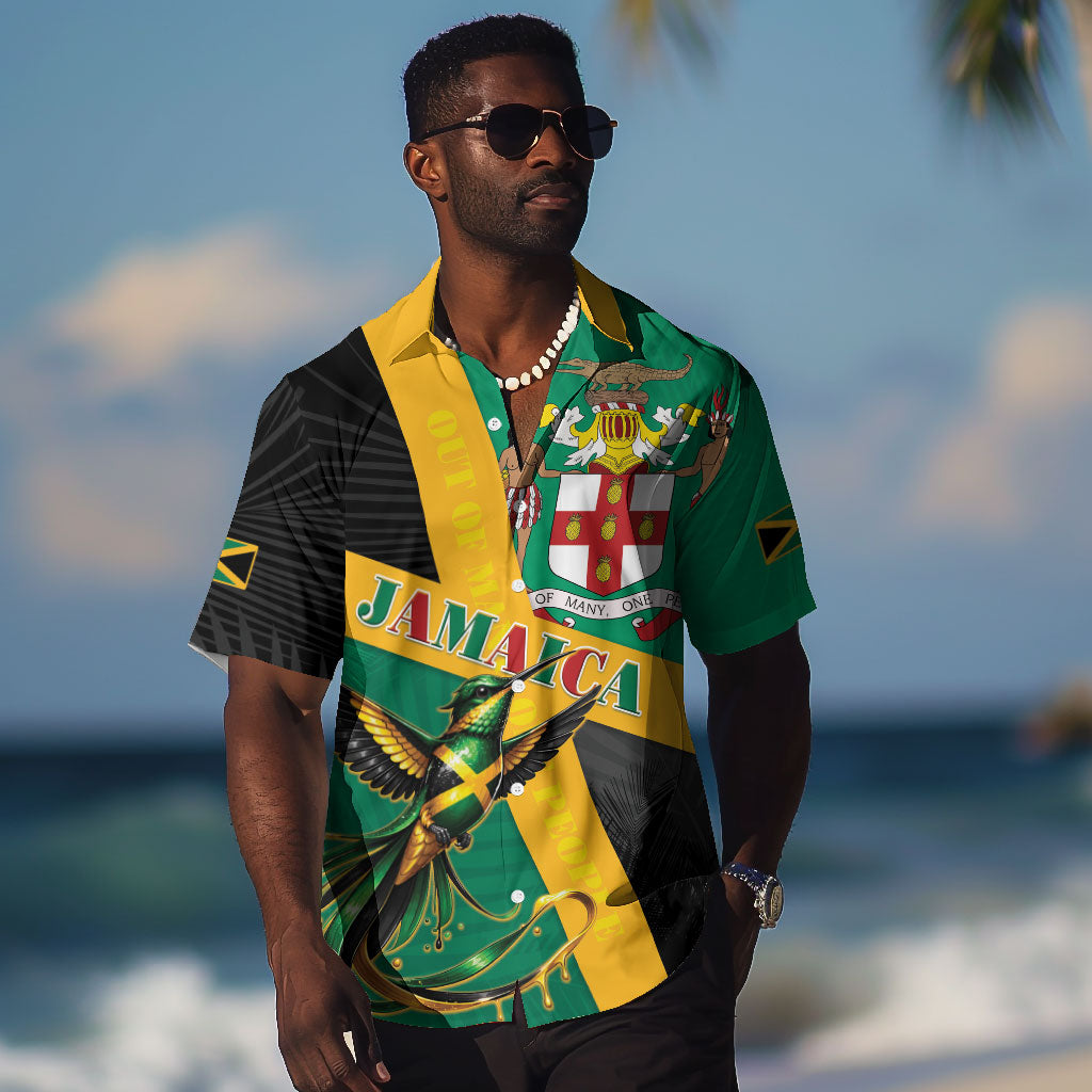 Jamaica Independence Day Hawaiian Shirt Coat Of Arms With Doctor Bird Tropical Vibes