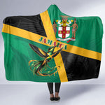 Jamaica Independence Day Hooded Blanket Coat Of Arms With Doctor Bird Tropical Vibes