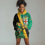 Jamaica Independence Day Hoodie Dress Coat Of Arms With Doctor Bird Tropical Vibes