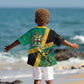Jamaica Independence Day Kid Hawaiian Shirt Coat Of Arms With Doctor Bird Tropical Vibes