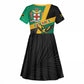 Jamaica Independence Day Kid Short Sleeve Dress Coat Of Arms With Doctor Bird Tropical Vibes