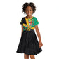 Jamaica Independence Day Kid Short Sleeve Dress Coat Of Arms With Doctor Bird Tropical Vibes
