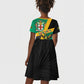 Jamaica Independence Day Kid Short Sleeve Dress Coat Of Arms With Doctor Bird Tropical Vibes