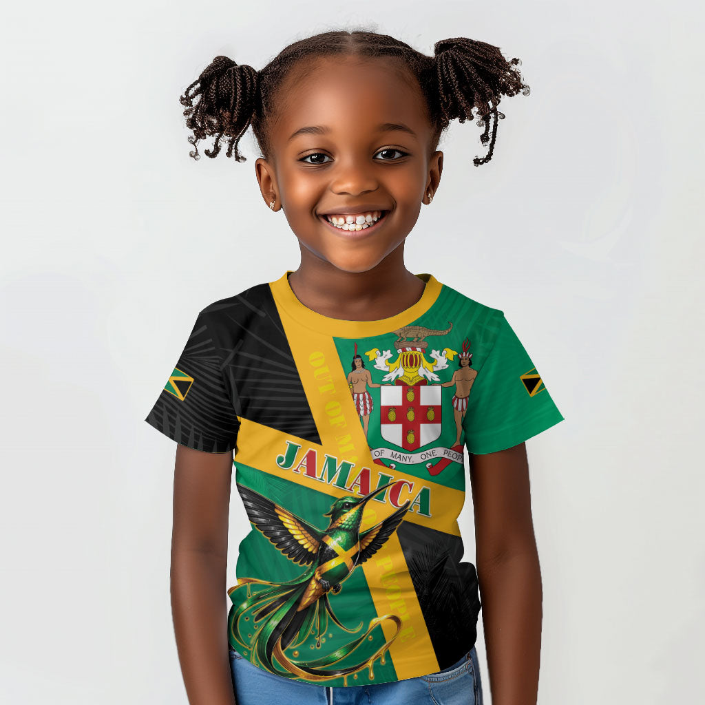 Jamaica Independence Day Kid T shirt Coat Of Arms With Doctor Bird Tropical Vibes