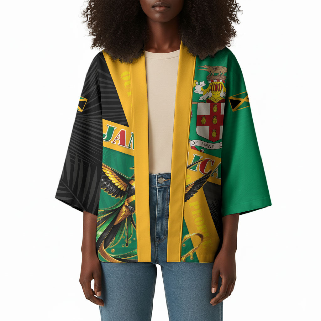 Jamaica Independence Day Kimono Coat Of Arms With Doctor Bird Tropical Vibes