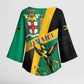 Jamaica Independence Day Kimono Sleeve Blouse Coat Of Arms With Doctor Bird Tropical Vibes
