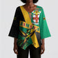 Jamaica Independence Day Kimono Sleeve Blouse Coat Of Arms With Doctor Bird Tropical Vibes