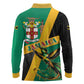 Jamaica Independence Day Long Sleeve Polo Shirt Coat Of Arms With Doctor Bird Tropical Vibes