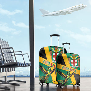 Jamaica Independence Day Luggage Cover Coat Of Arms With Doctor Bird Tropical Vibes