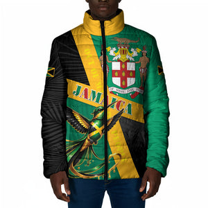 Jamaica Independence Day Padded Jacket Coat Of Arms With Doctor Bird Tropical Vibes