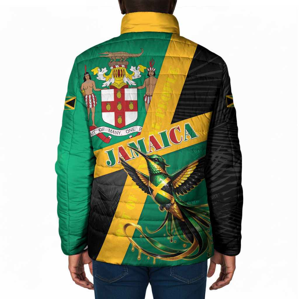 Jamaica Independence Day Padded Jacket Coat Of Arms With Doctor Bird Tropical Vibes