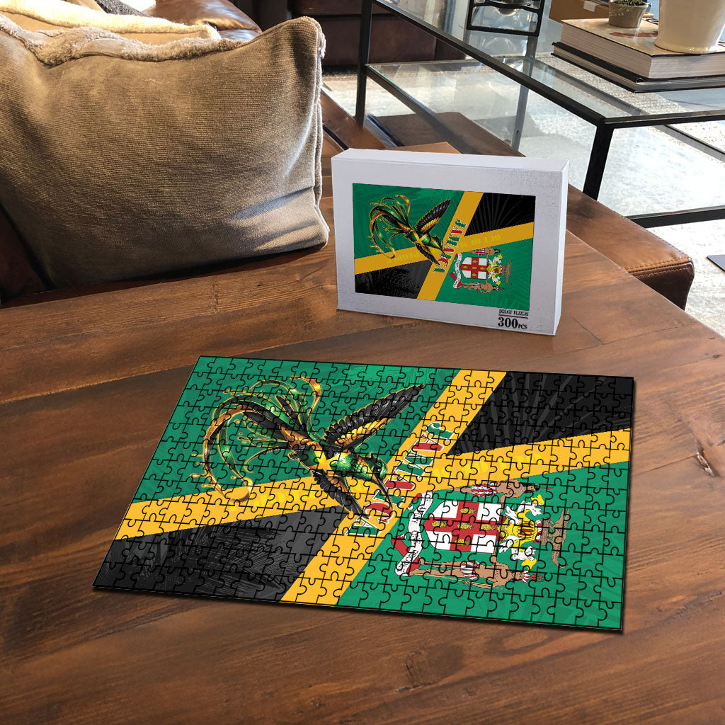 Jamaica Independence Day Puzzle Coat Of Arms With Doctor Bird Tropical Vibes