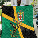 Jamaica Independence Day Quilt Coat Of Arms With Doctor Bird Tropical Vibes