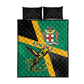 Jamaica Independence Day Quilt Bed Set Coat Of Arms With Doctor Bird Tropical Vibes