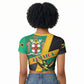 Jamaica Independence Day Raglan Cropped T shirt Coat Of Arms With Doctor Bird Tropical Vibes