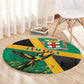 Jamaica Independence Day Round Carpet Coat Of Arms With Doctor Bird Tropical Vibes