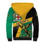 Jamaica Independence Day Sherpa Hoodie Coat Of Arms With Doctor Bird Tropical Vibes