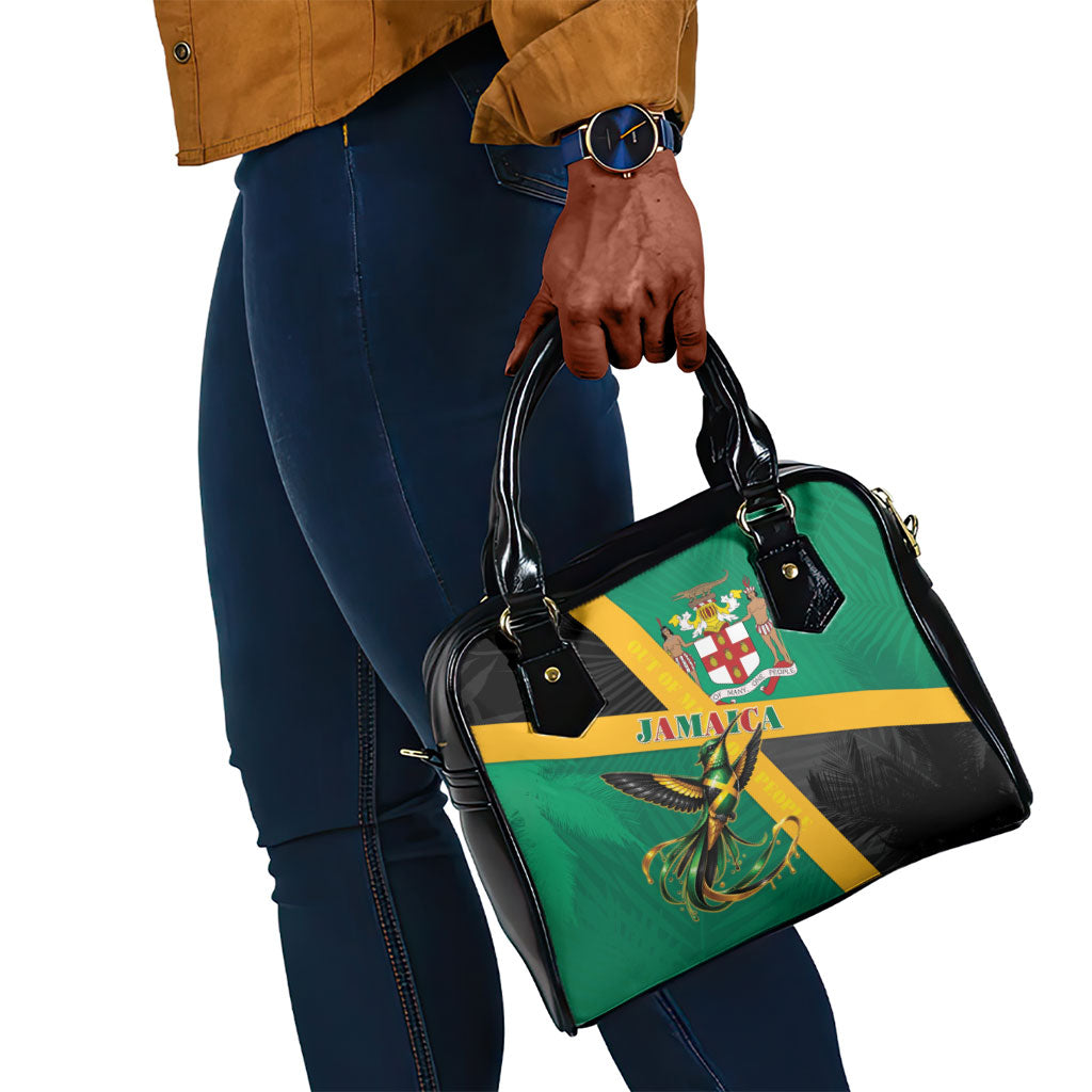 Jamaica Independence Day Shoulder Handbag Coat Of Arms With Doctor Bird Tropical Vibes
