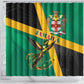 Jamaica Independence Day Shower Curtain Coat Of Arms With Doctor Bird Tropical Vibes