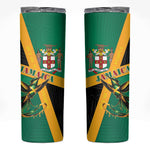 Jamaica Independence Day Skinny Tumbler Coat Of Arms With Doctor Bird Tropical Vibes