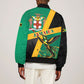 Jamaica Independence Day Sleeve Zip Bomber Jacket Coat Of Arms With Doctor Bird Tropical Vibes