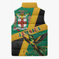 Jamaica Independence Day Sleeveless Puffer Jacket Coat Of Arms With Doctor Bird Tropical Vibes