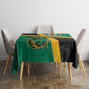 Jamaica Independence Day Tablecloth Coat Of Arms With Doctor Bird Tropical Vibes