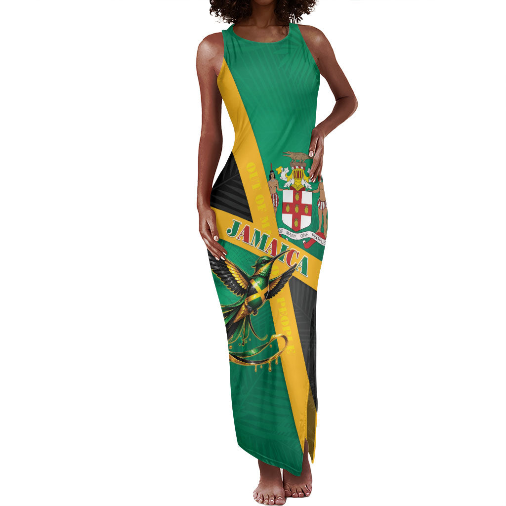 Jamaica Independence Day Tank Maxi Dress Coat Of Arms With Doctor Bird Tropical Vibes