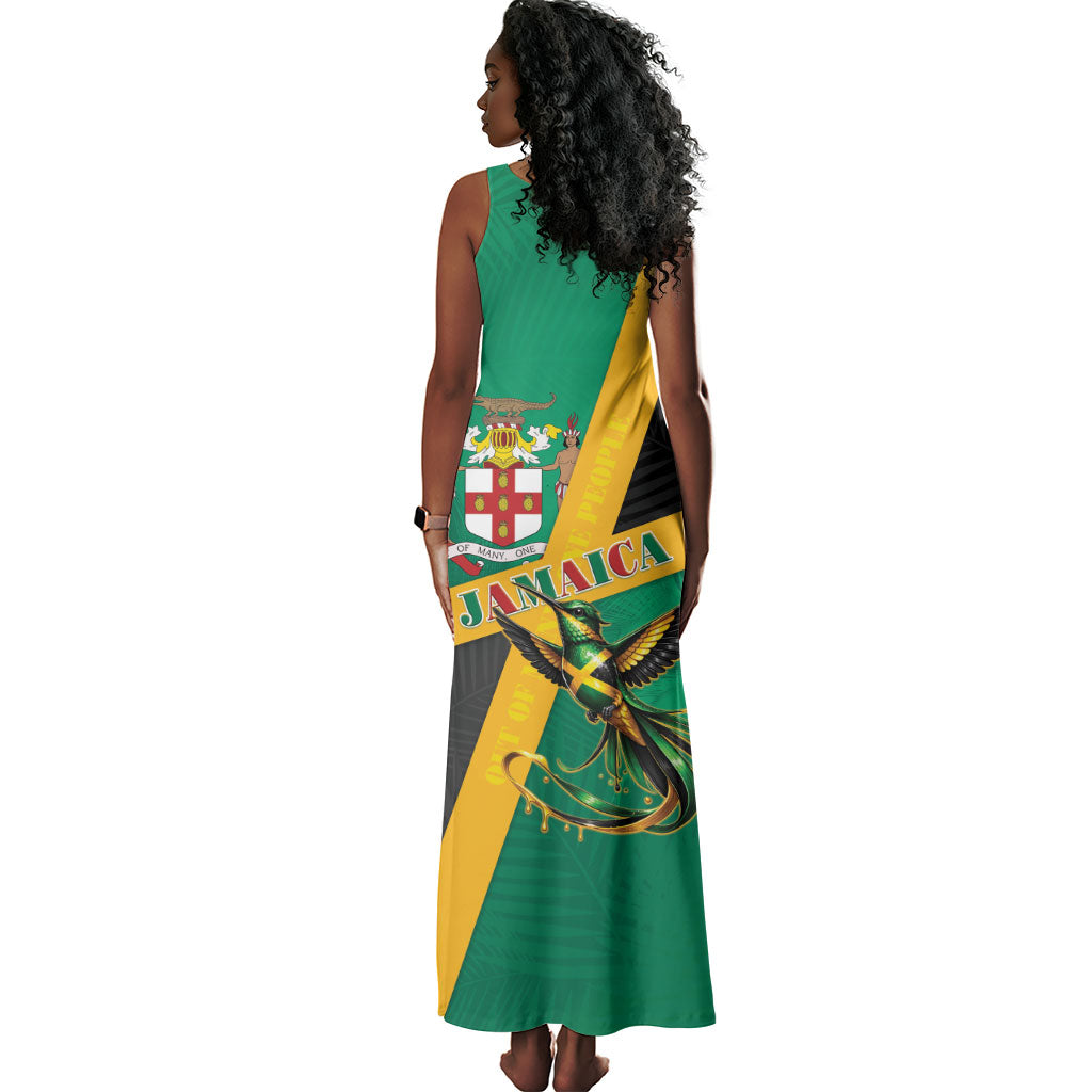 Jamaica Independence Day Tank Maxi Dress Coat Of Arms With Doctor Bird Tropical Vibes