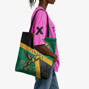 Jamaica Independence Day Tote Bag Coat Of Arms With Doctor Bird Tropical Vibes